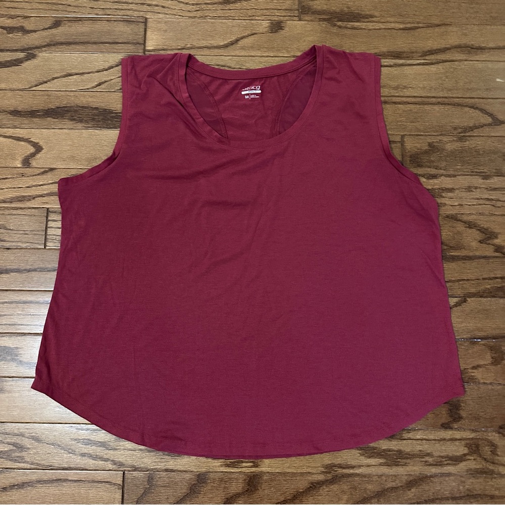 BCG maroon workout sleeveless tank, size 3X